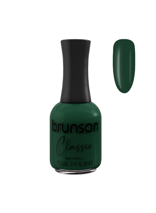 Brunson Classic Nail Polish 18ml Fast Dry Nail Lacquer Nail Harderner Normal Polish Glossy Gel Effect Quick Air Dry Long-Lasting Natural Nail Enamel Salon Quality Manicure Pedicure Regular Polish - Image 1